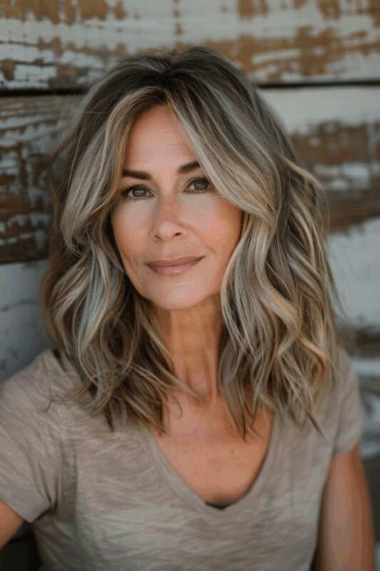 Ash Blonde Layered Bob With Curtain Bangs Ash Blonde Layered Bob With Curtain Bangs — Winter Haircuts for Women Over 50