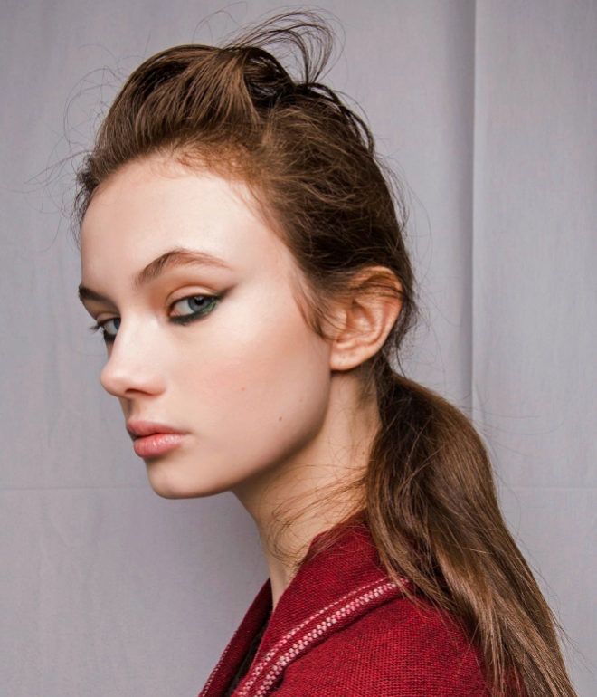 Sleek Mid-Back Brown Ponytail — Straight Brown Hair Styled In A Sleek Sleek Mid-Back Brown Ponytail — Straight Brown Hair Styled In A Sleek — Winter Ponytail Hairstyles