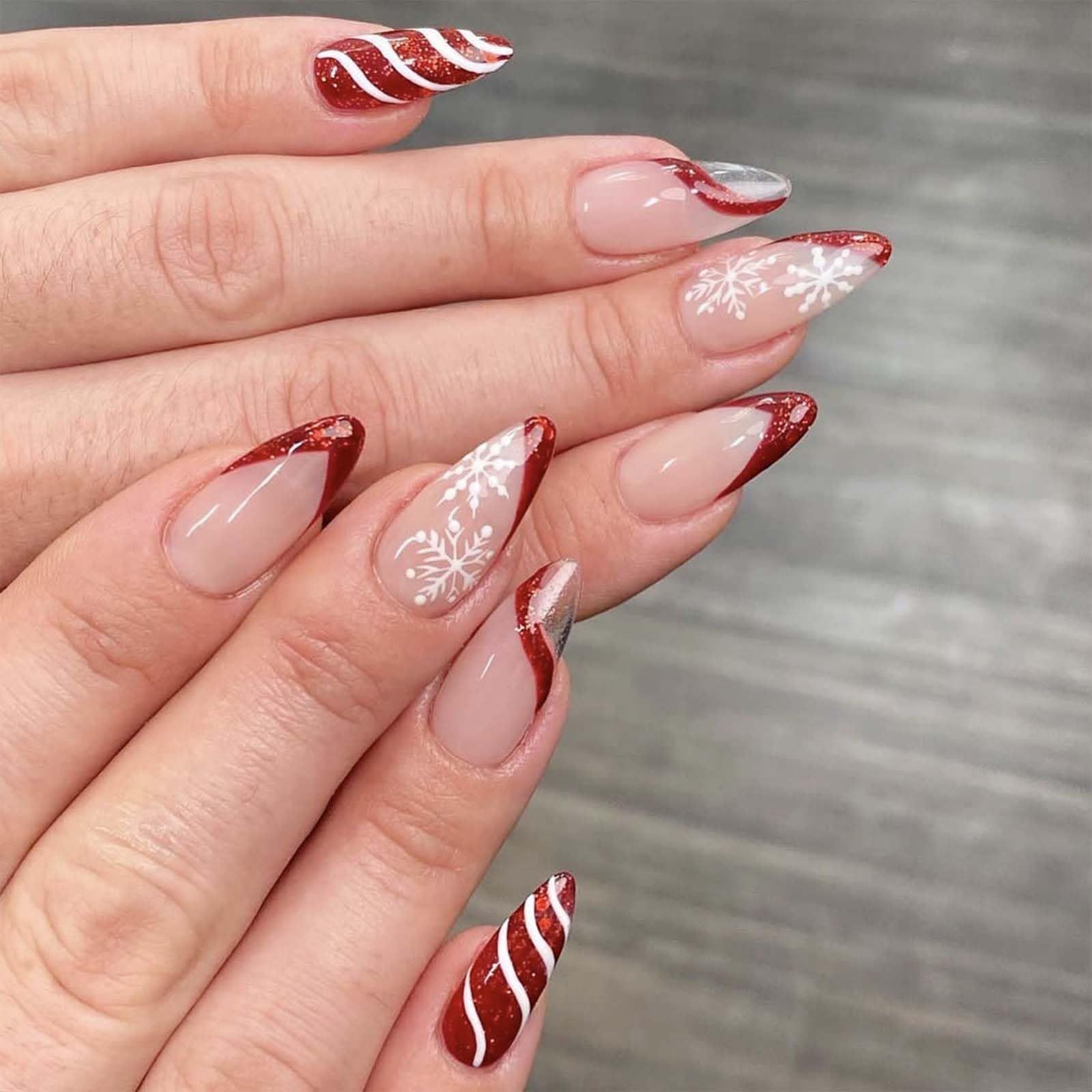 Clean Lines Even Application Visual Idea Clean Lines Even Application Visual Idea — Christmas Almond Nails 2026