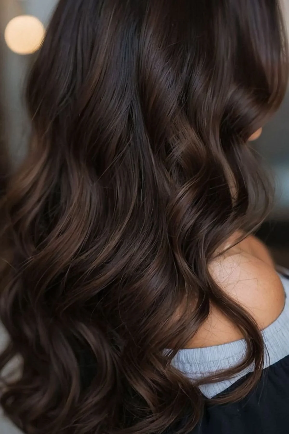 Dark Chocolate Brown With Ash Highlights Dark Chocolate Brown With Ash Highlights — Low Maintenance Winter Hair Colors