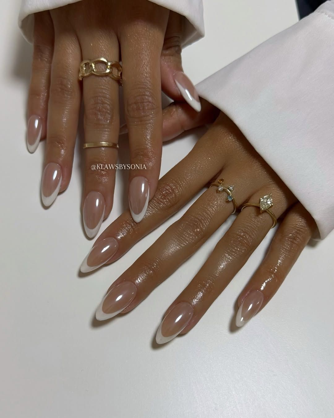 Classic Nude French Almond Nails Classic Nude French Almond Nails — Clean Girl Winter Nails