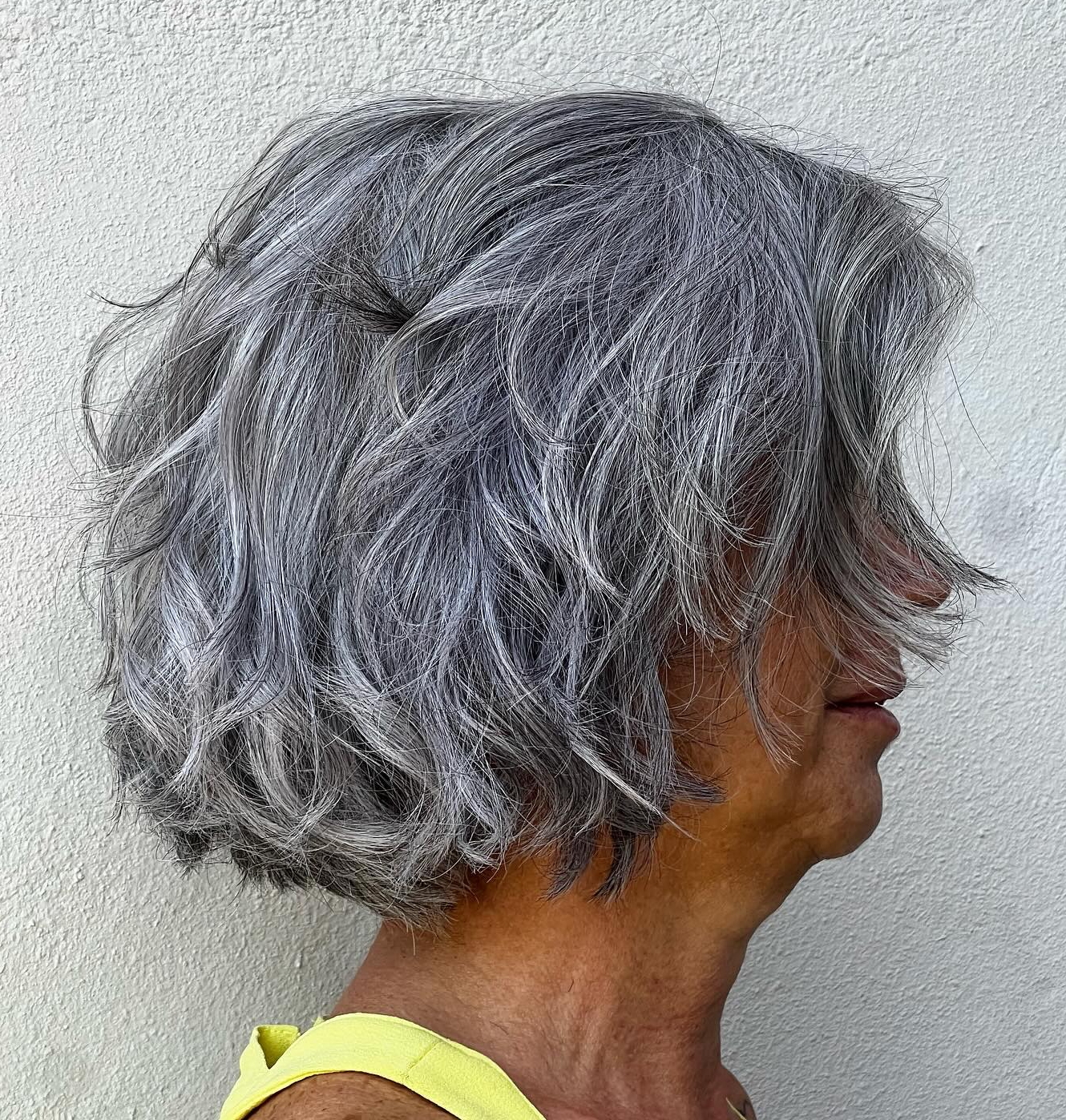 Wavy Thick Gray Bob Wavy Thick Gray Bob — Winter Hairstyles for Gray Hair