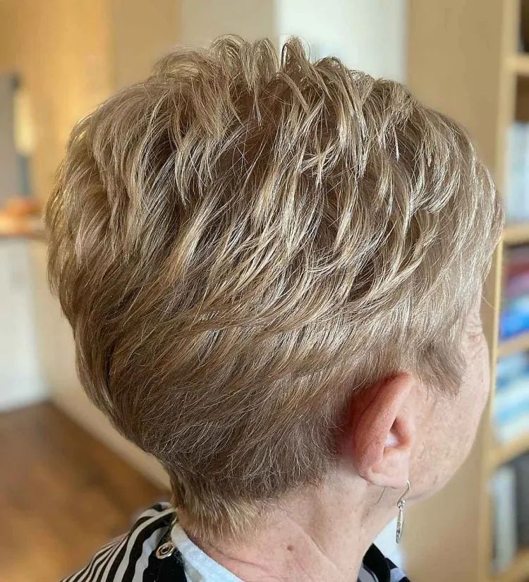 Honey Blonde Pixie With Tousled Layers Honey Blonde Pixie With Tousled Layers — Winter Haircuts for Women Over 70