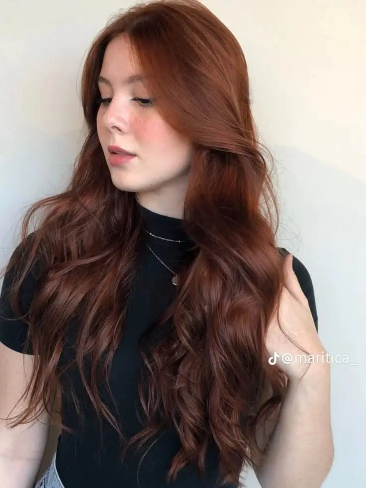 Mid-Back Vibrant Copper Red Waves Mid-Back Vibrant Copper Red Waves — Winter Haircuts for Women