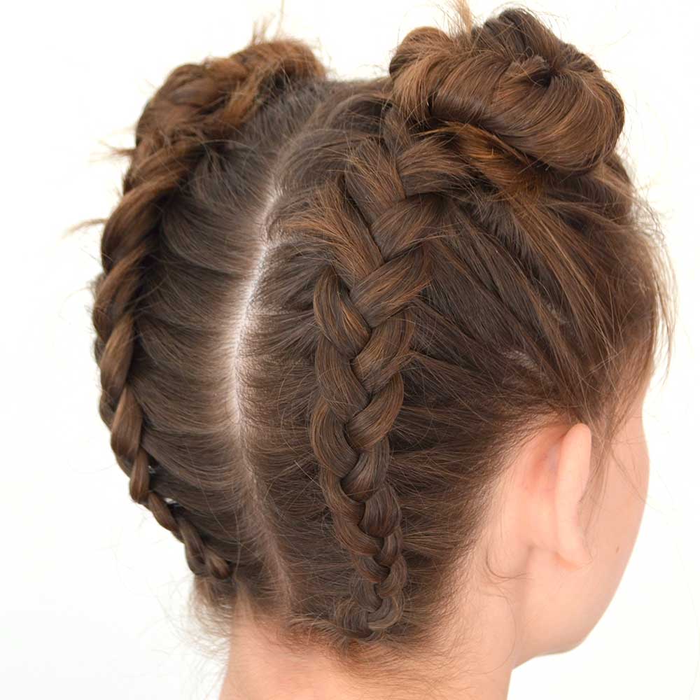 Double Braids to High Buns Double Braids to High Buns — Cute Winter Hairstyles
