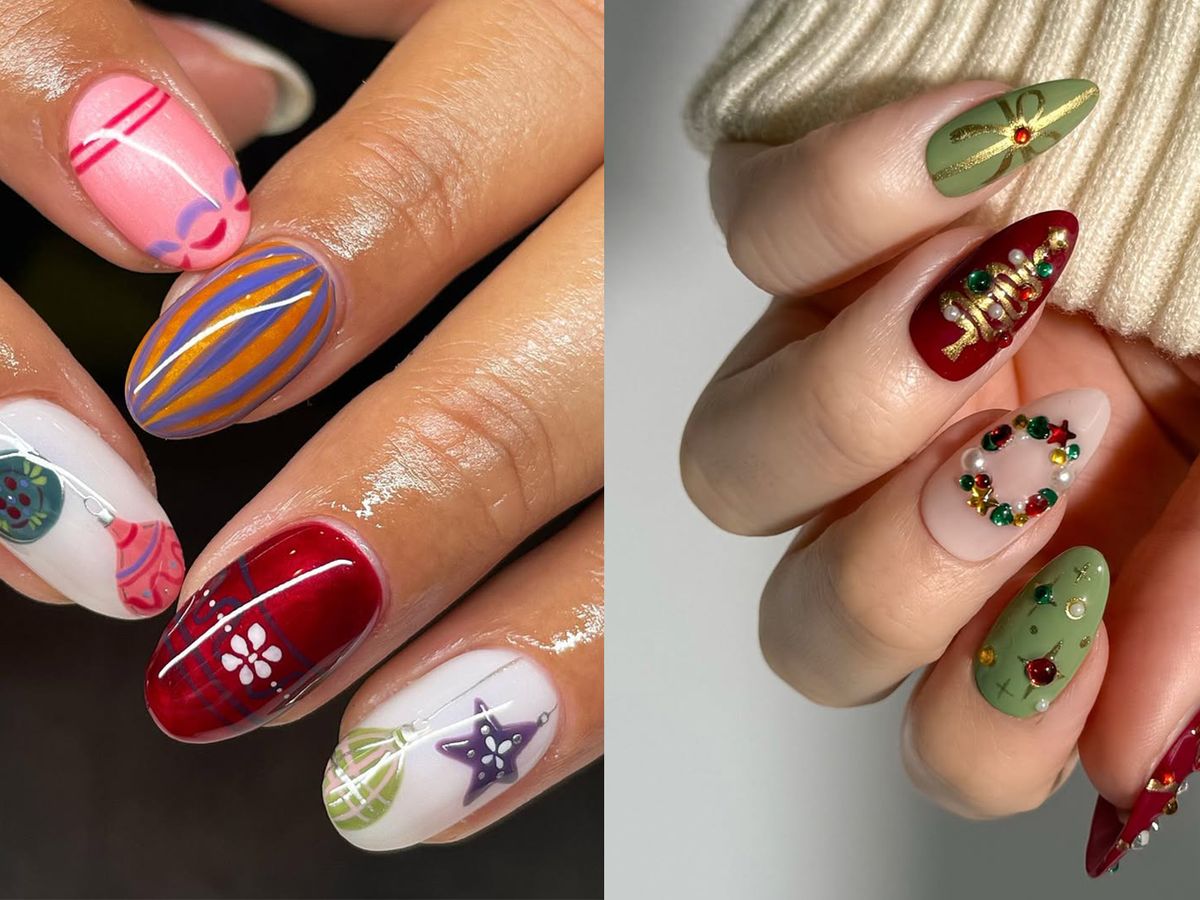 Christmas Motif Almond Nails Christmas Motif Almond Nails — Short Christmas Almond Nails 2026