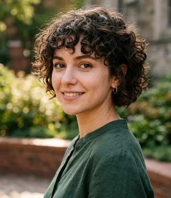 Defined Curls Dark Brown Bob Defined Curls Dark Brown Bob — Winter Haircuts for Curly Hair