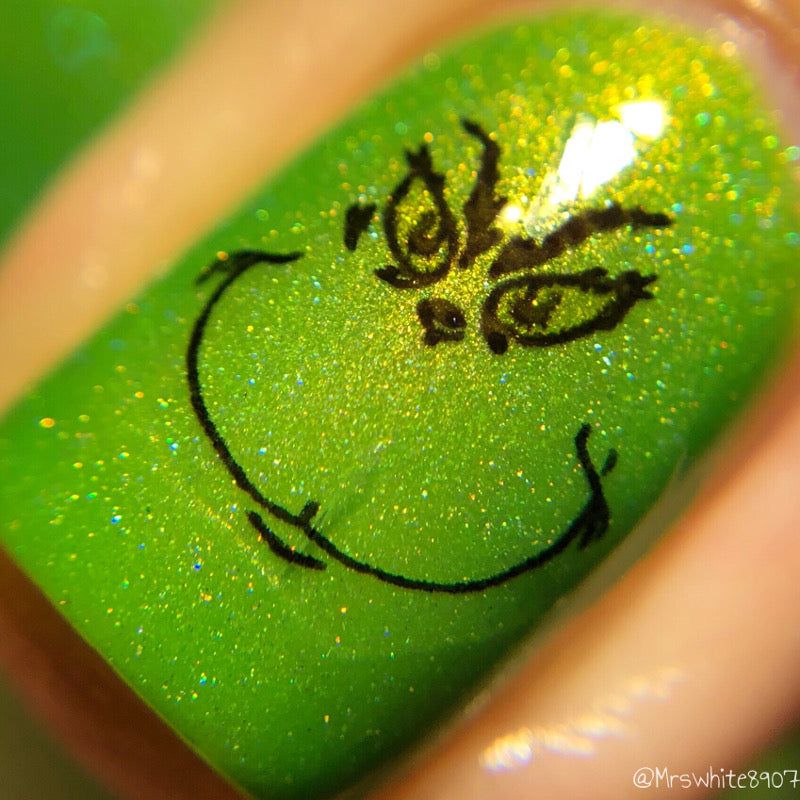 Glitter Green Single Nail Grinch Art Glitter Green Single Nail Grinch Art — Grinch Nails 2026