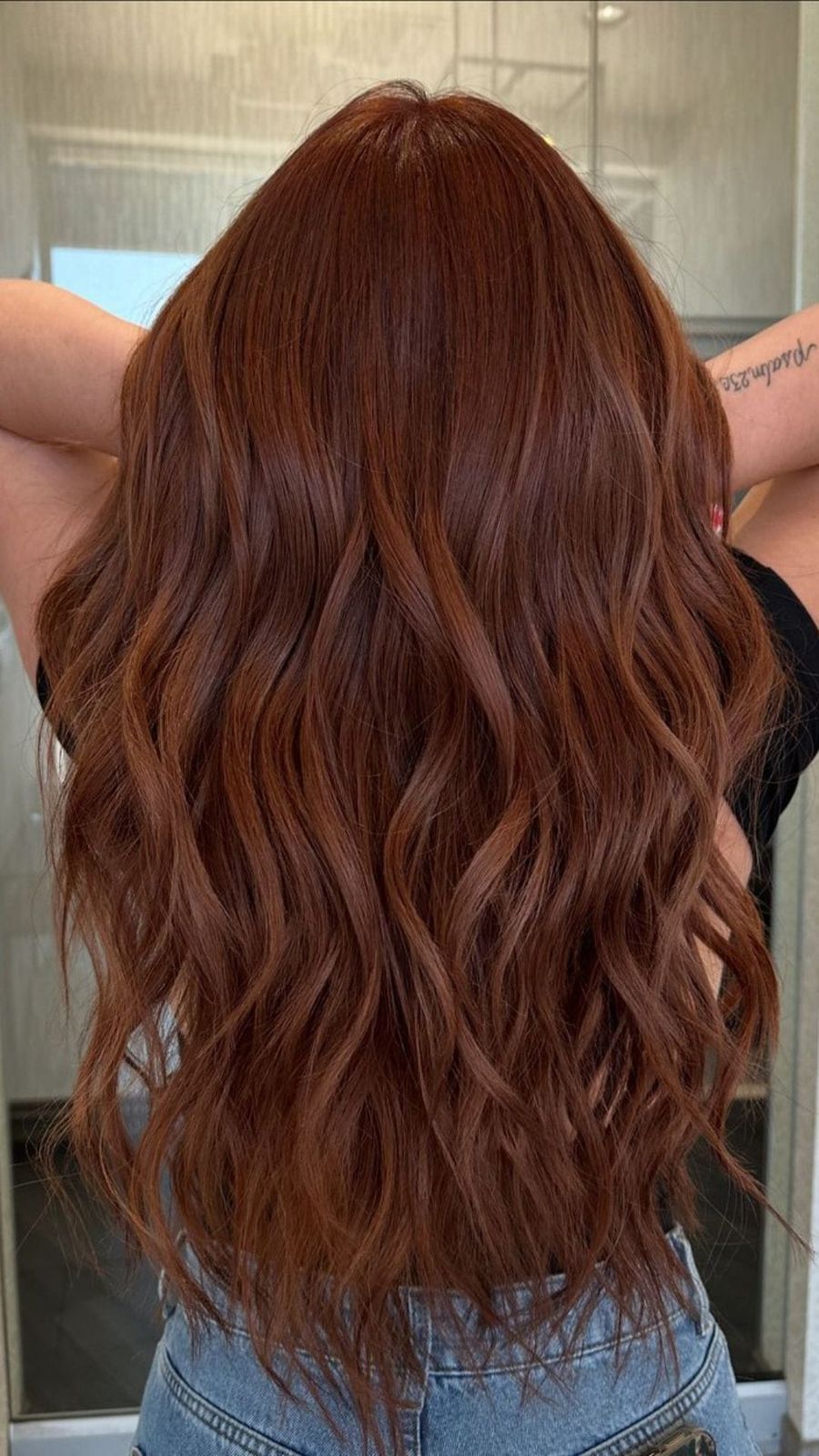 Mid-Back Visual Idea Mid-Back Visual Idea — Winter Auburn Hair Color