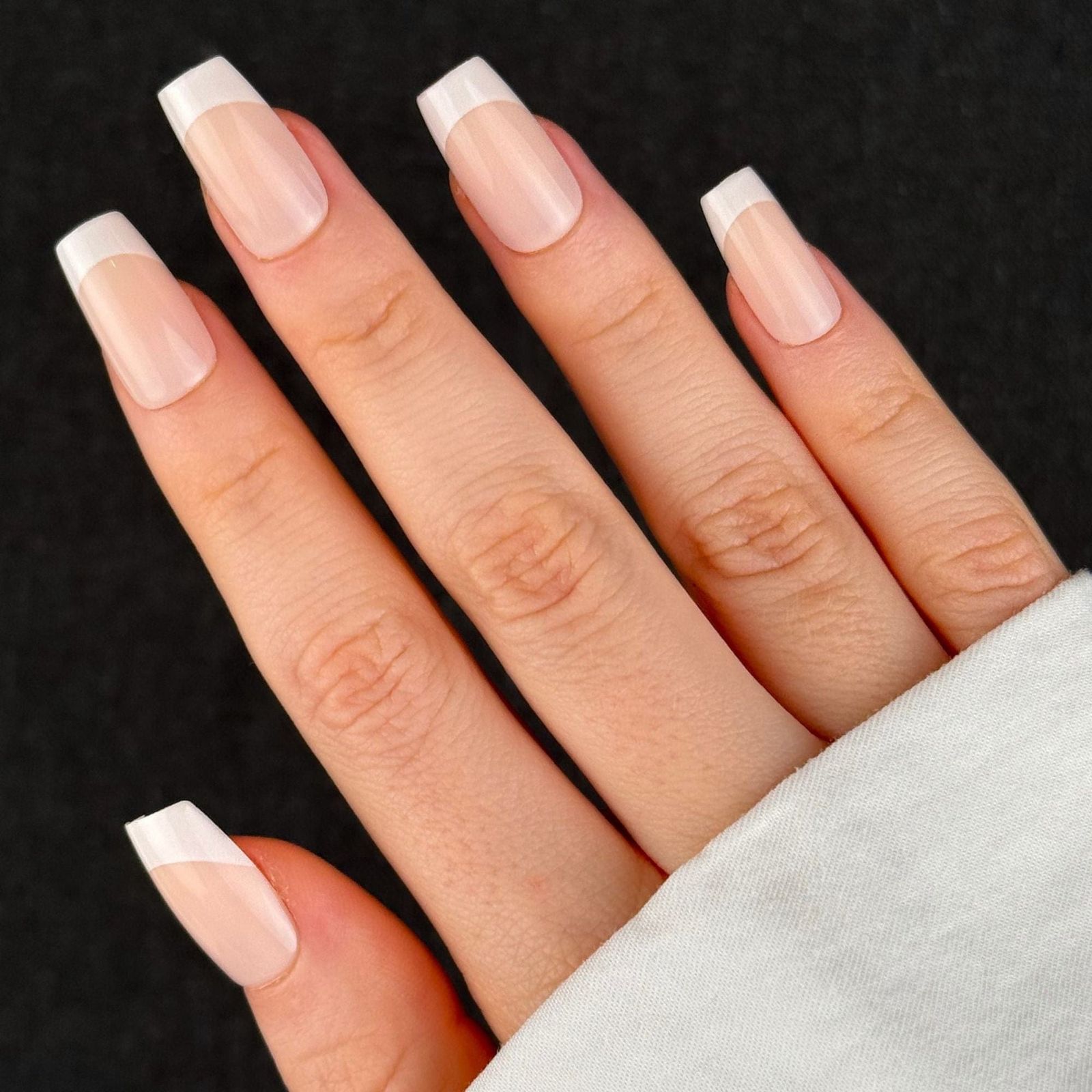 French Tips Visual Idea French Tips Visual Idea — Short Winter Coffin Nails