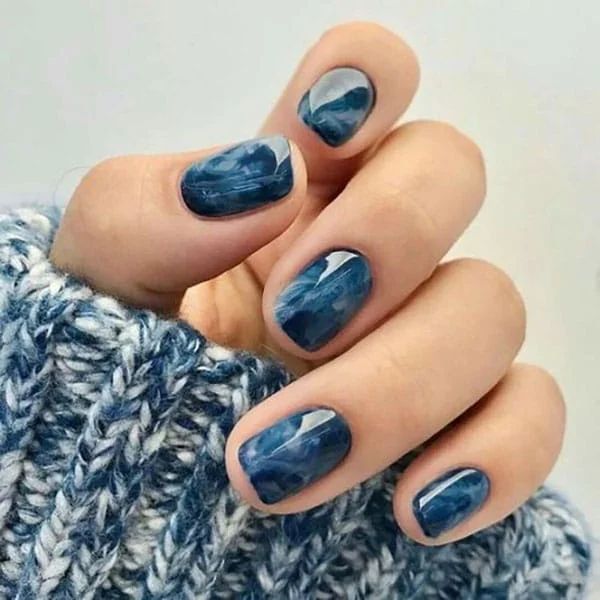 Abstract Marble Effect Visual Idea Abstract Marble Effect Visual Idea — Winter Nail Colors for Short Nails