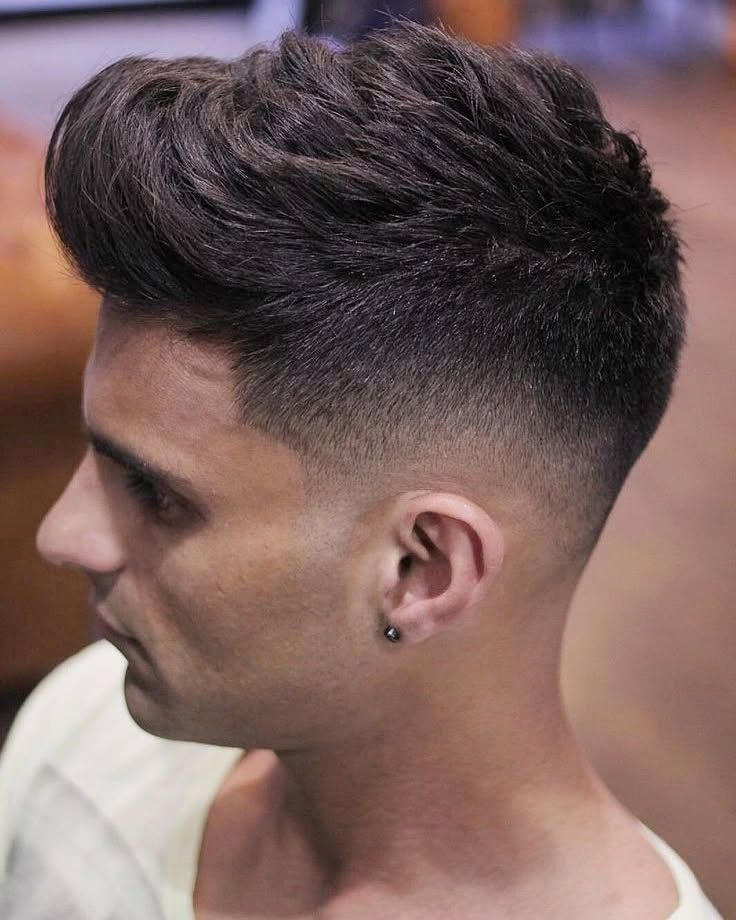 Dark Brown Taper Fade With Textured Top — Winter Haircuts for Men