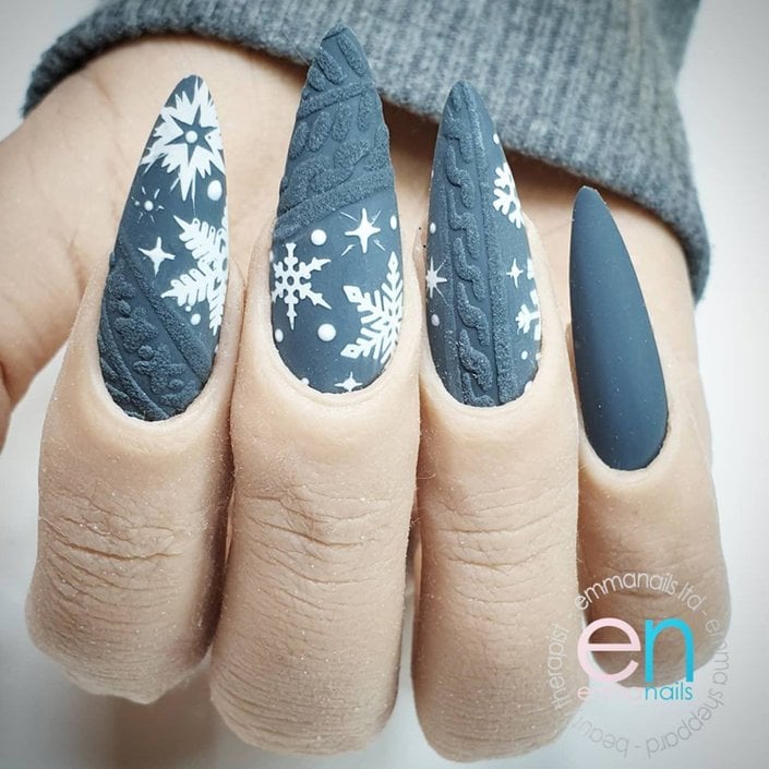 Matte With Textured Elements Visual Idea Matte With Textured Elements Visual Idea — Baddie Winter Nails