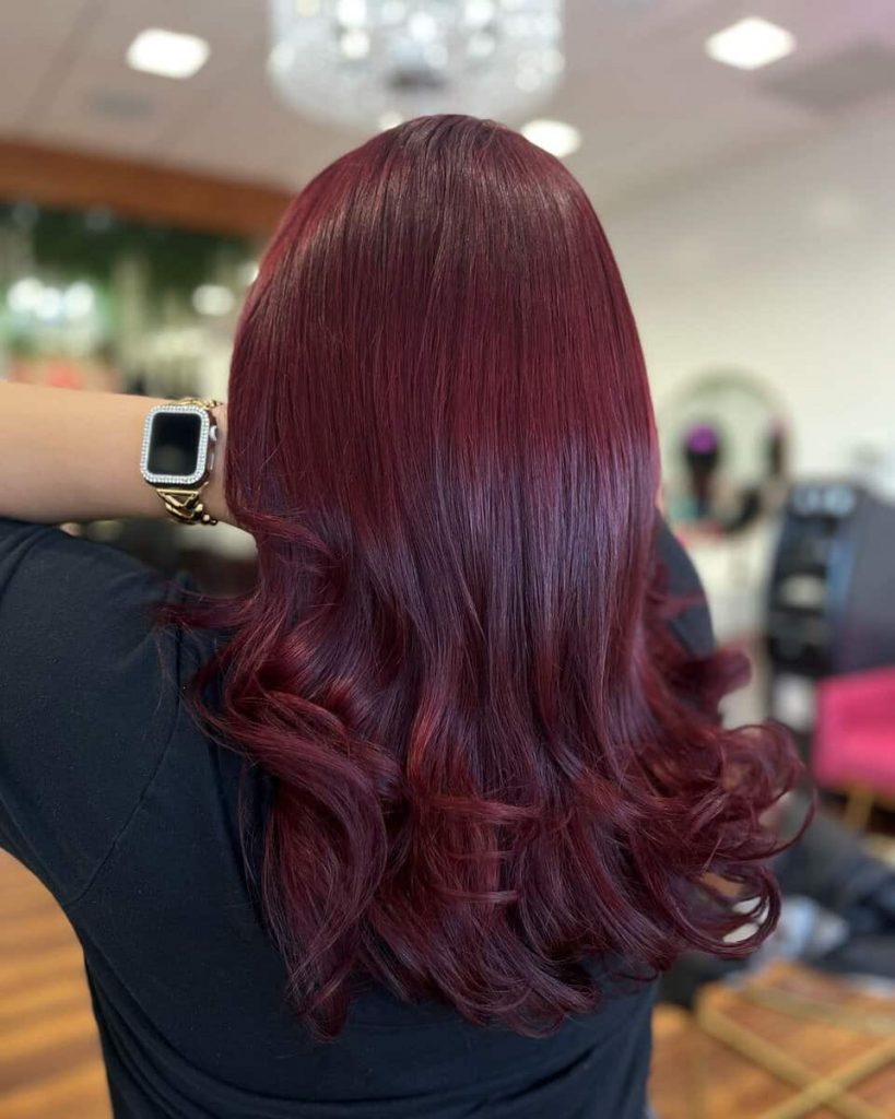 Medium Burgundy With Red Undertones Medium Burgundy With Red Undertones — Burgundy Hair Color