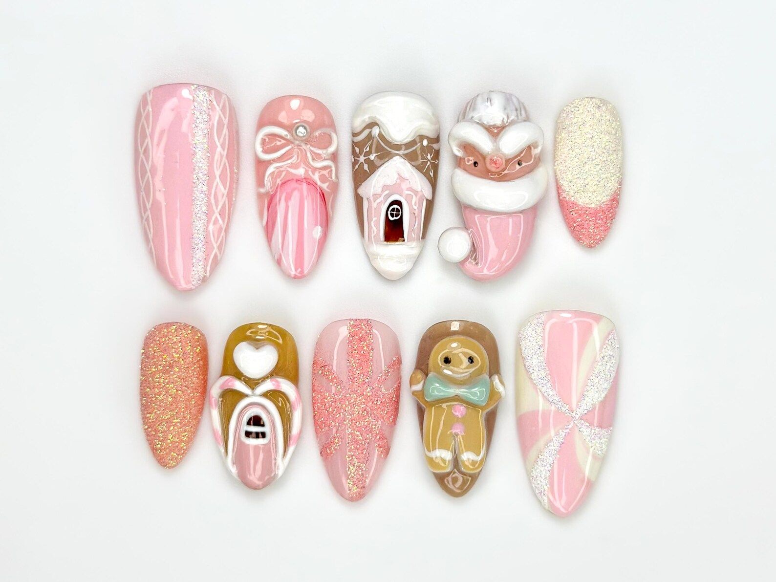 Gingerbread House Holiday Art Almond — Holiday Nail Colors 2026