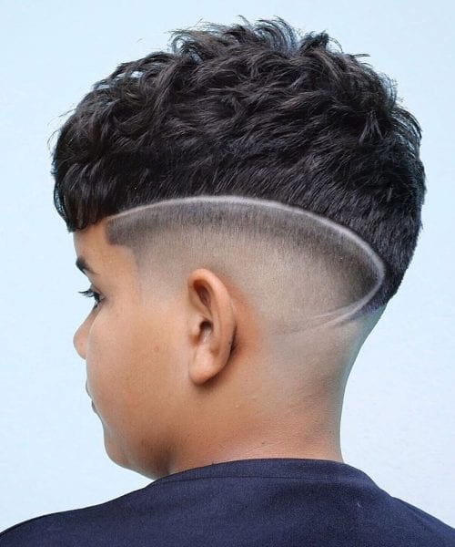 Fade With Sharp Line Design Fade With Sharp Line Design — Winter Haircuts for Boys