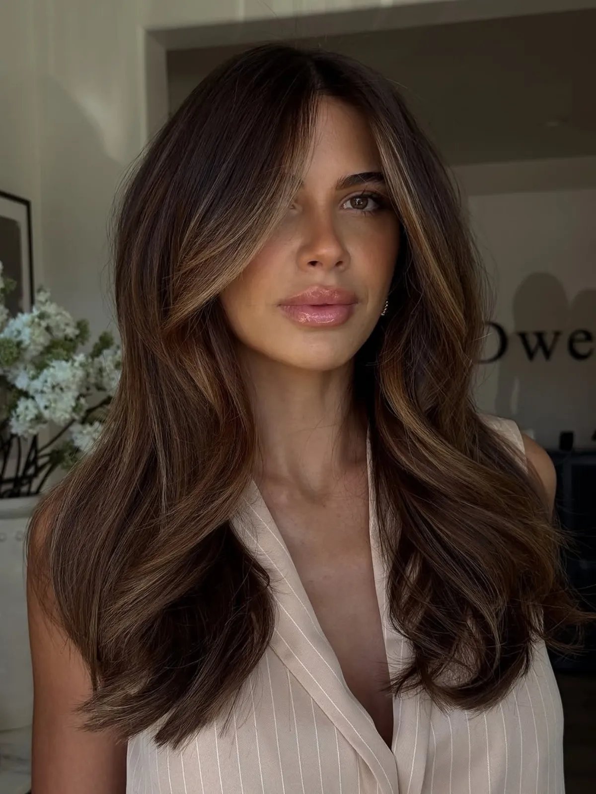Dark Brown with Caramel Highlights Dark Brown with Caramel Highlights — Cinnamon Brown Hair