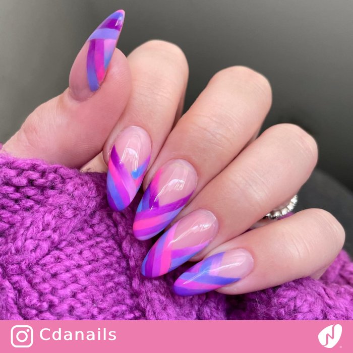 Abstract Lines On All Nails Visual Idea Abstract Lines On All Nails Visual Idea — Winter Purple Nails