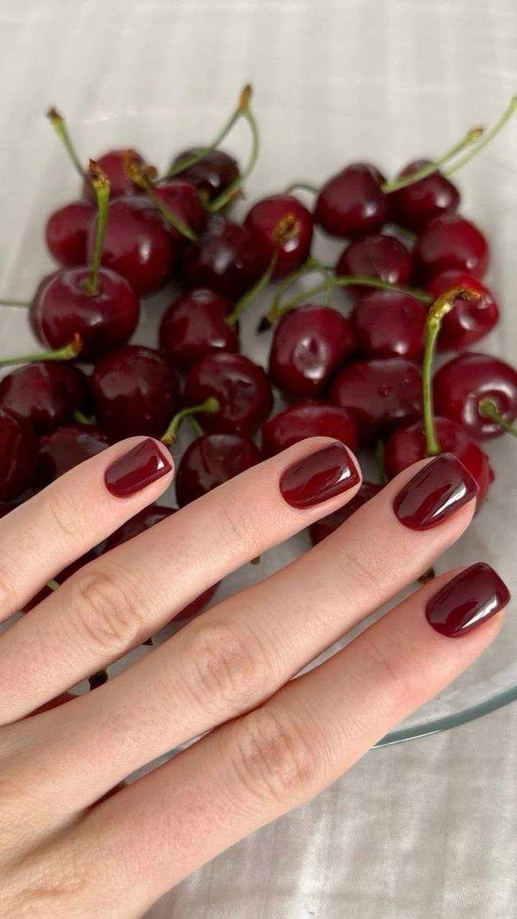 Short Square Glossy Burgundy Short Square Glossy Burgundy — Burgundy Nails
