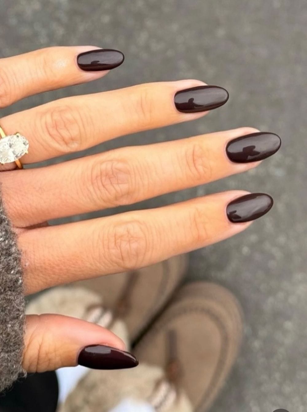 Rich Chocolate Brown Almond Nails Rich Chocolate Brown Almond Nails — Old Money Winter Nails