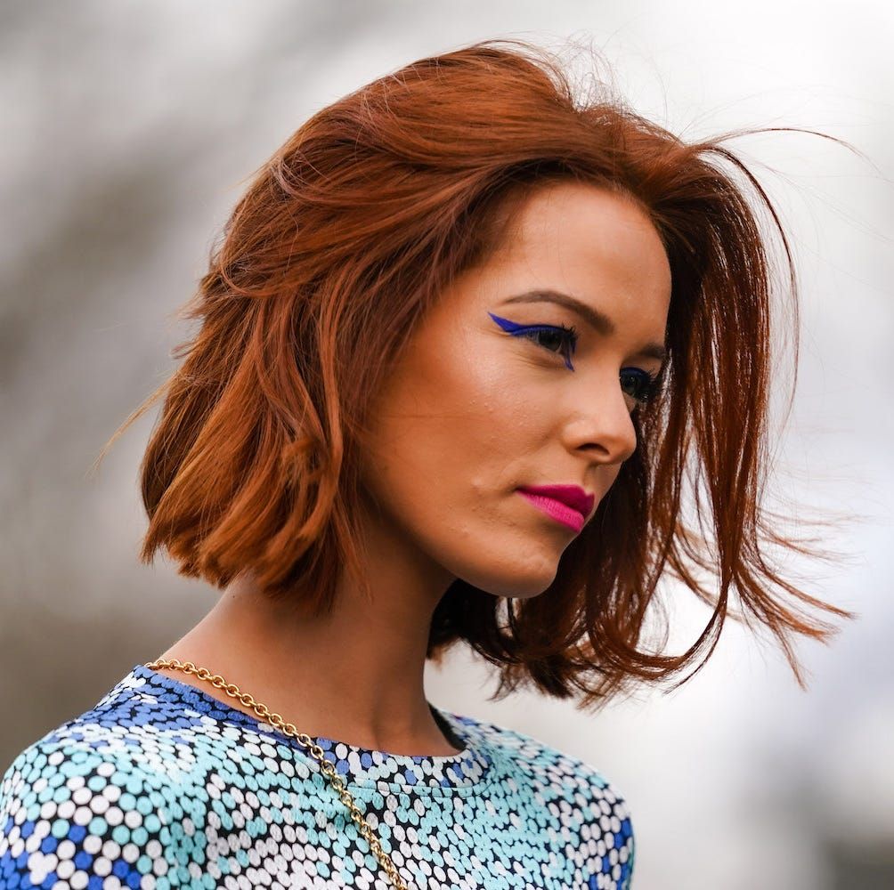 Copper Chin Bob With Side Fringe Copper Chin Bob With Side Fringe — Winter Haircuts for Wavy Hair
