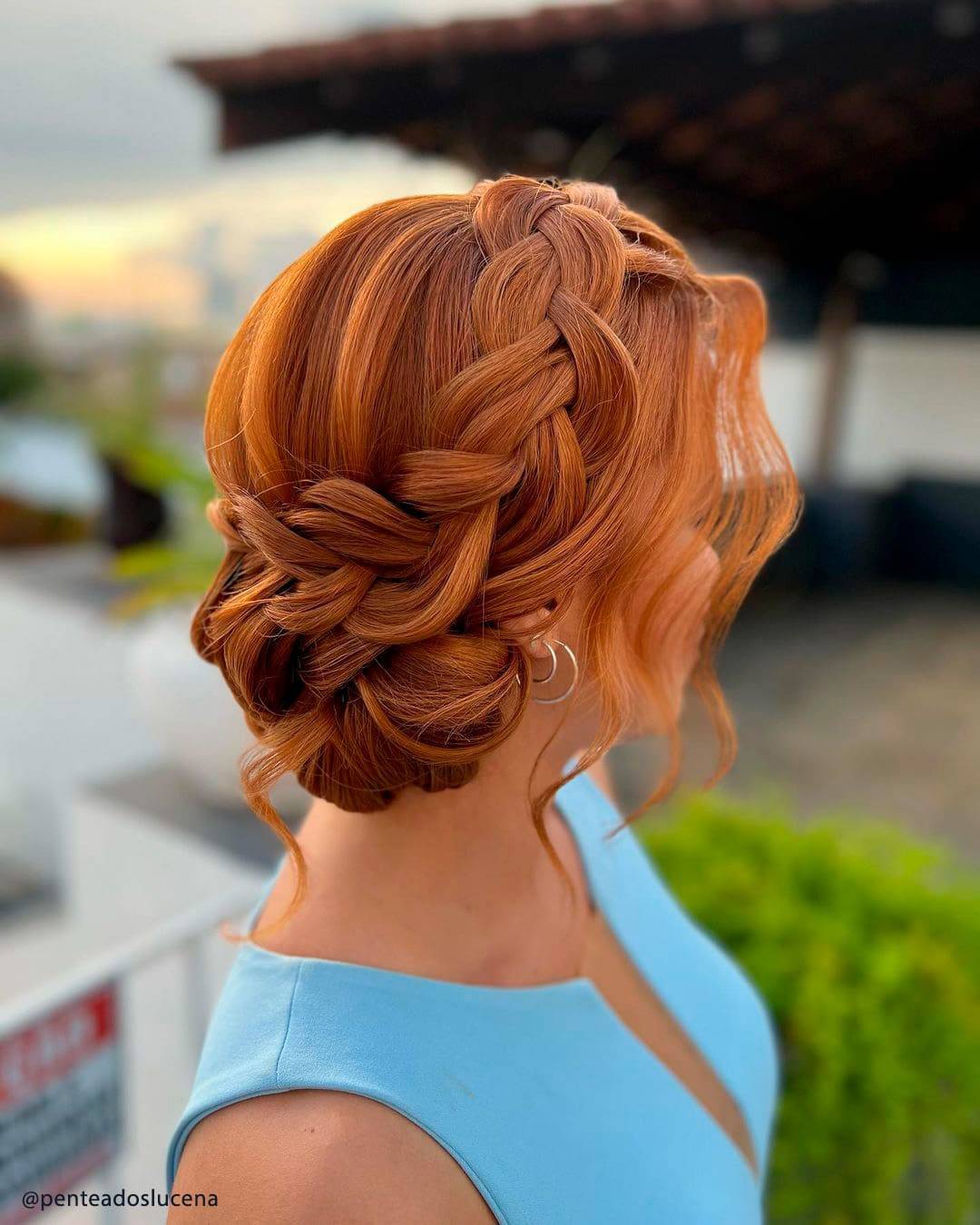 Vibrant Copper Red Braided Updo Vibrant Copper Red Braided Updo — Winter Braided Hairstyles