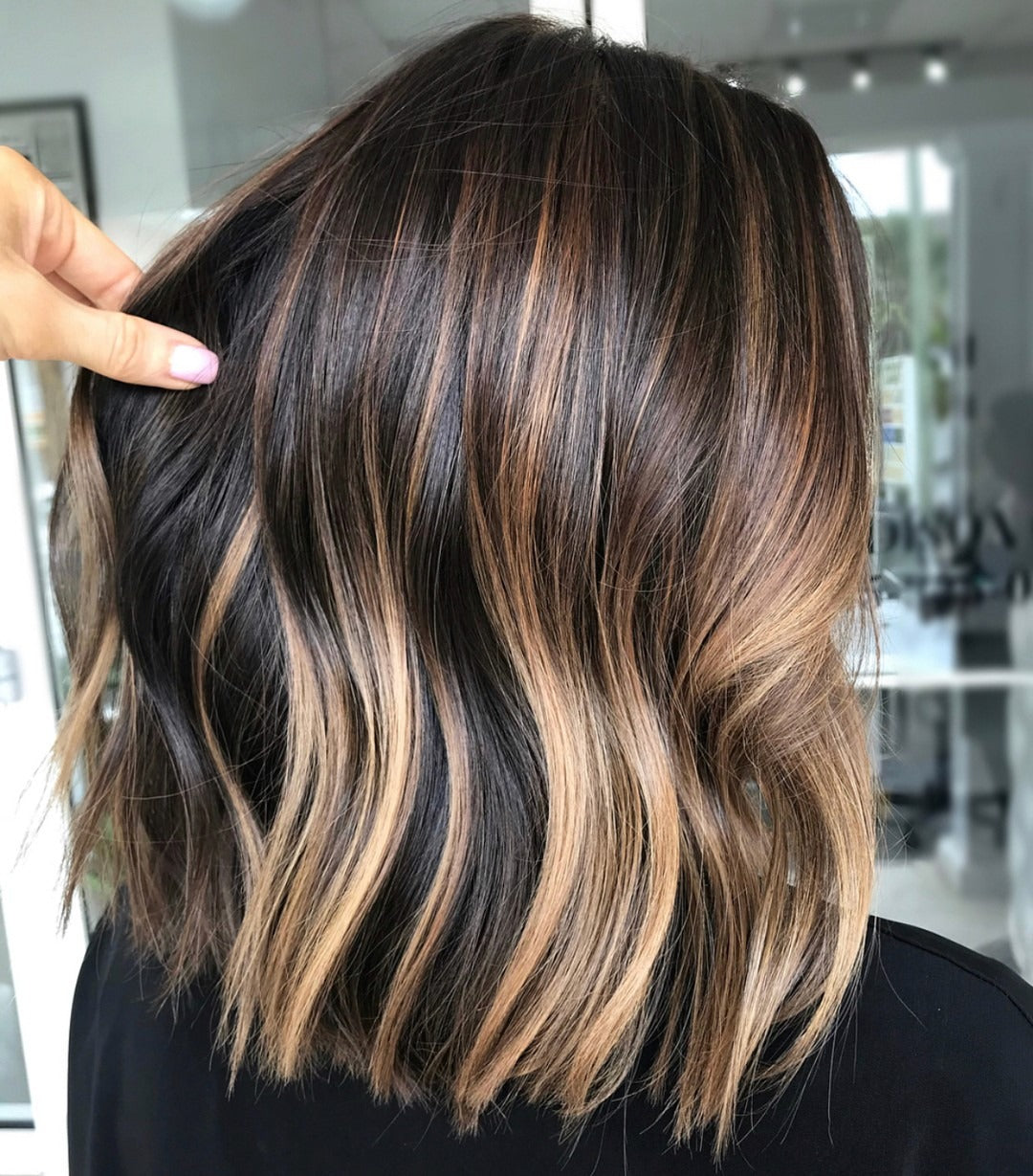 Dark Brown With Soft Honey Blonde Balayage Dark Brown With Soft Honey Blonde Balayage — Blonde to Brunette Hair