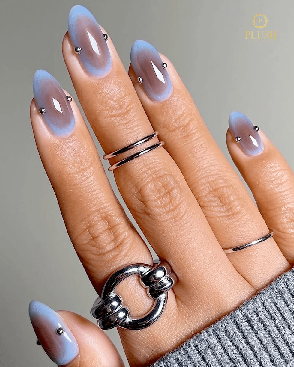 Blue Gradient Studded Stiletto Nails Blue Gradient Studded Stiletto Nails — NYE Nails 2027