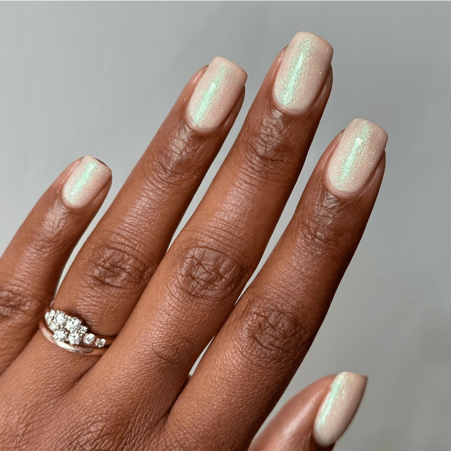 Shimmer Subtle Chrome Effect Visual Idea Shimmer Subtle Chrome Effect Visual Idea — Winter Party Nails