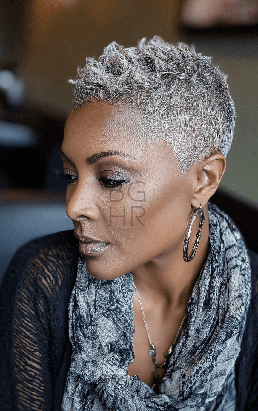 Textured Grey Pixie Textured Grey Pixie — Winter Pixie Haircuts