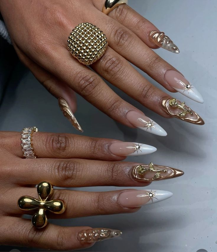 Glossy Metallic Visual Idea Glossy Metallic Visual Idea — Winter Gold Nails
