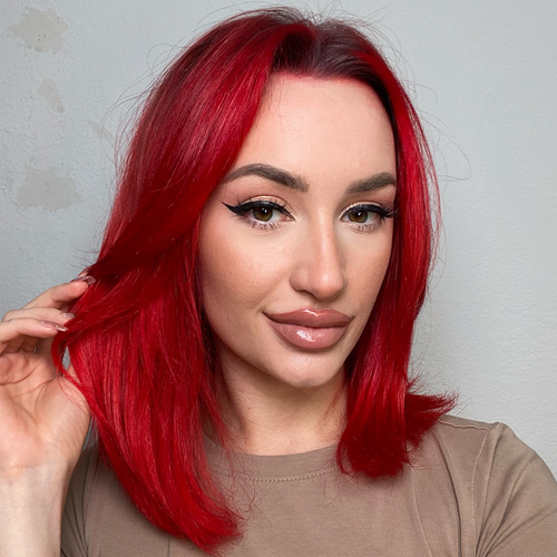 Vibrant Red Chin Length Bob Vibrant Red Chin Length Bob — Low Maintenance Winter Hair Colors