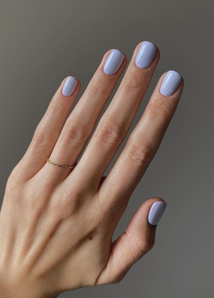 Soft Pastel Purple Glossy Nails Soft Pastel Purple Glossy Nails — Winter Work Nails