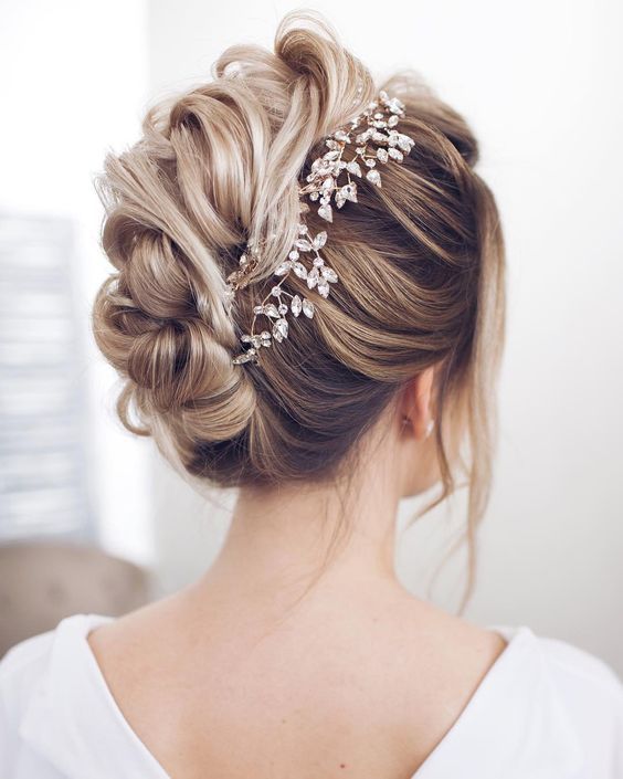 Elaborate Braided Updo With Jewel Accessory Elaborate Braided Updo With Jewel Accessory — Winter Formal Hairstyles