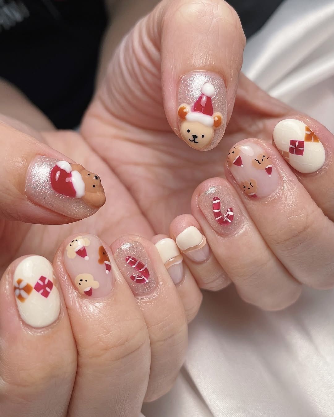 Red Snowflake Glitter Silver Square Nails Red Snowflake Glitter Silver Square Nails — Cute Christmas Nails 2026