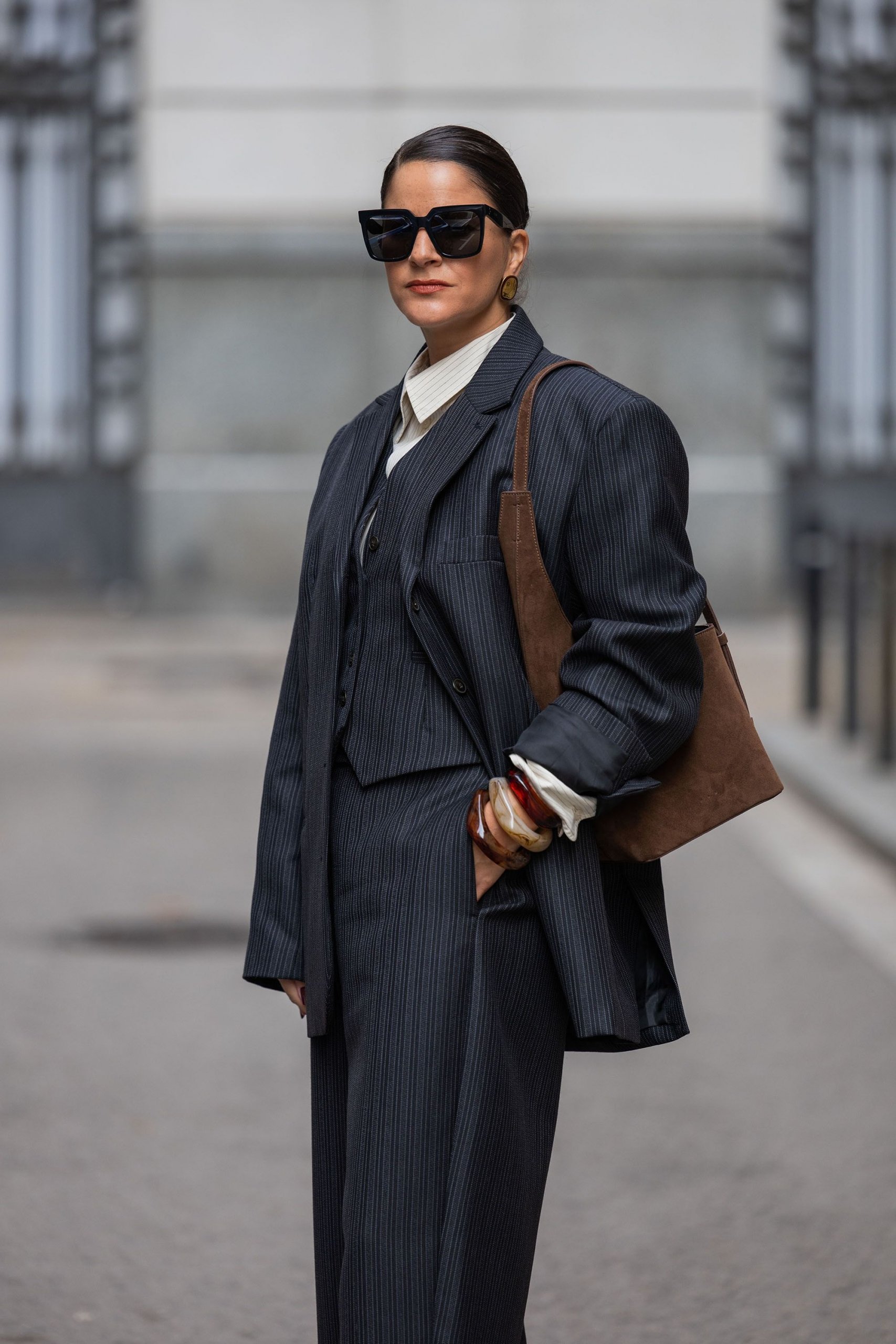 Sharp Suiting: Oversized Pinstripe Blazer and Waistcoat — Fall to Winter Outfits