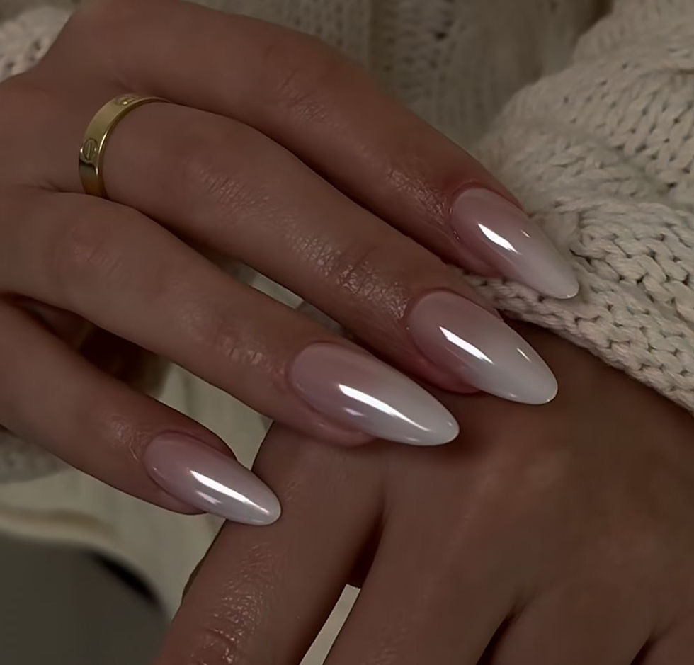 Long Almond Pearlescent Ombre Nails Long Almond Pearlescent Ombre Nails — Fall to Winter Nails