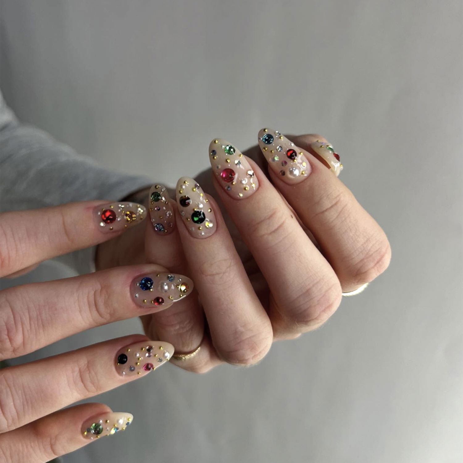 Long Stiletto Jewel Encrusted Nails Long Stiletto Jewel Encrusted Nails — Christmas Acrylic Nails 2026