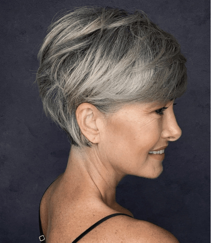 Sleek Side-Swept Pixie for Fine Hair Sleek Side-Swept Pixie for Fine Hair — Winter Haircuts for Gray Hair