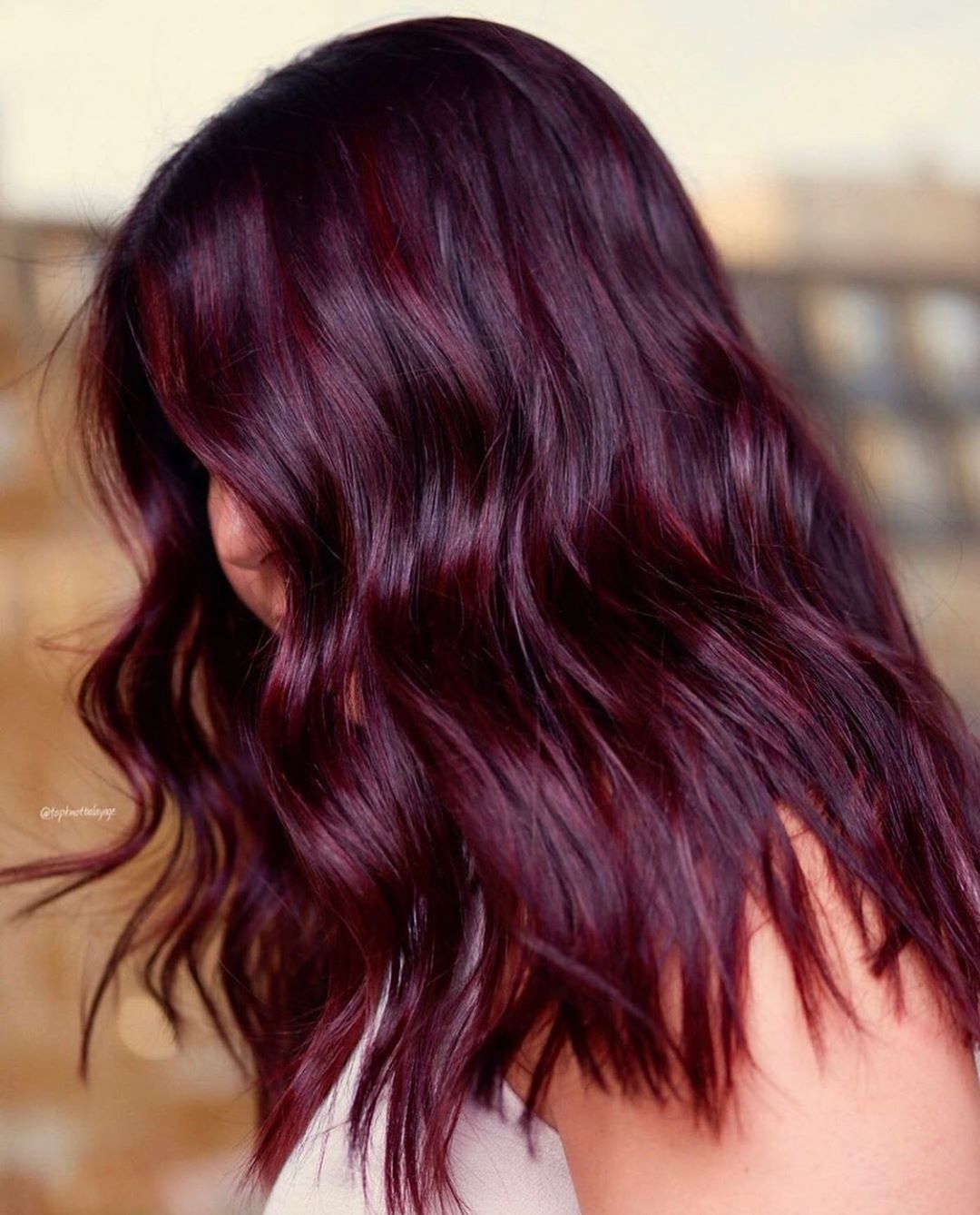 Burgundy With Face-Framing Bangs Burgundy With Face-Framing Bangs — Burgundy Hair Color