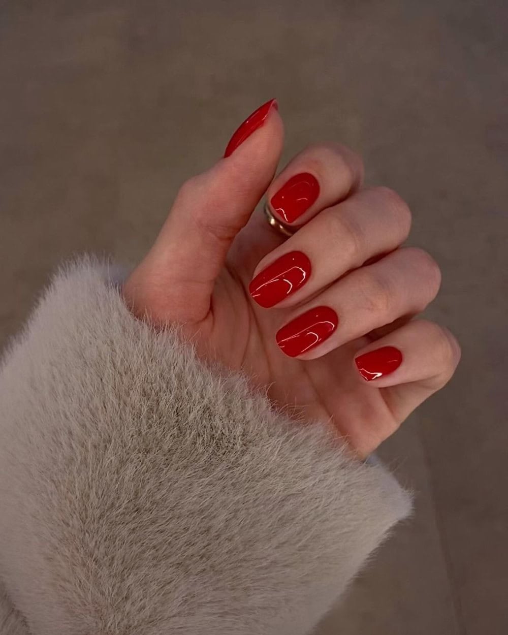 Vibrant Glossy Red Oval Nails Vibrant Glossy Red Oval Nails — NYE Nails 2027