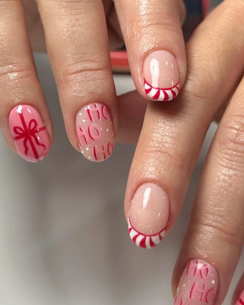 Pink Satin Snowman with Green Scarf Pink Satin Snowman with Green Scarf — Christmas Nails for Kids 2026