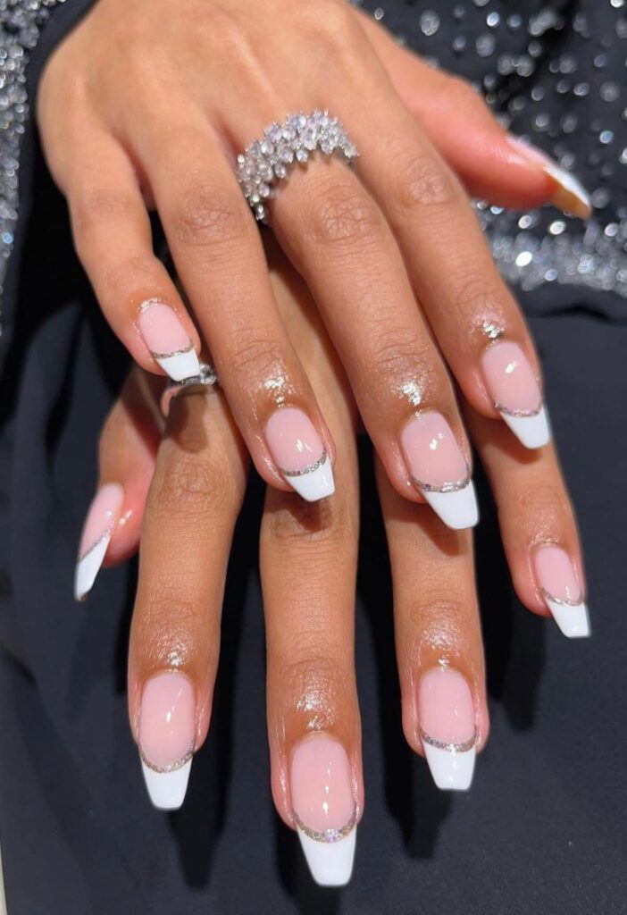 Festive Visual Idea Festive Visual Idea — New Years French Tip Nails 2027