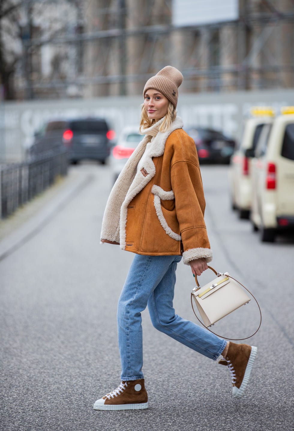 Brown Shearling Jacket for Effortless Casual Days — January Outfits