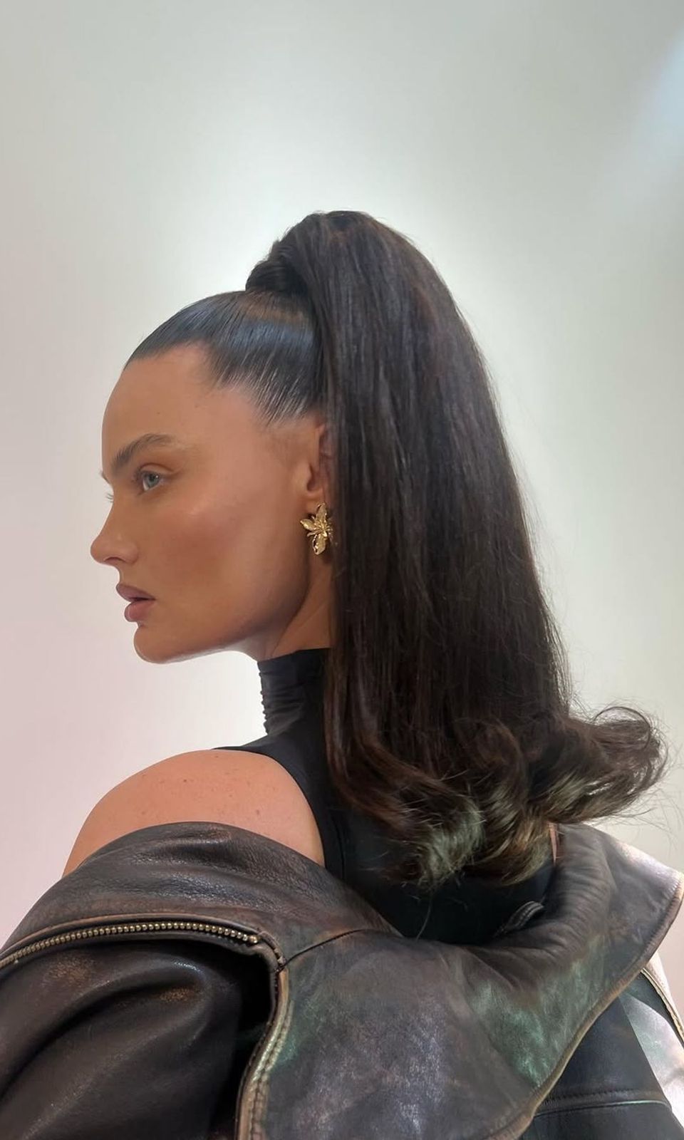 High Dark Brown Ponytail With Voluminous Curls High Dark Brown Ponytail With Voluminous Curls — Winter Ponytail Hairstyles