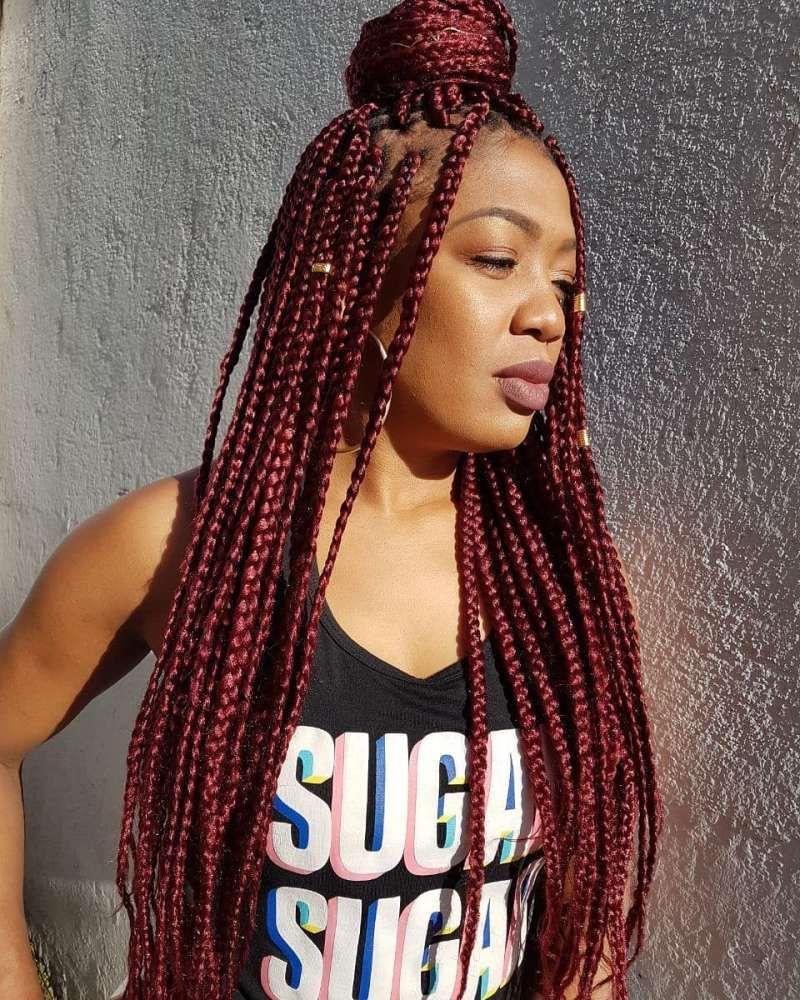 Dark Red Visual Idea Dark Red Visual Idea — Winter Braids for Black Women