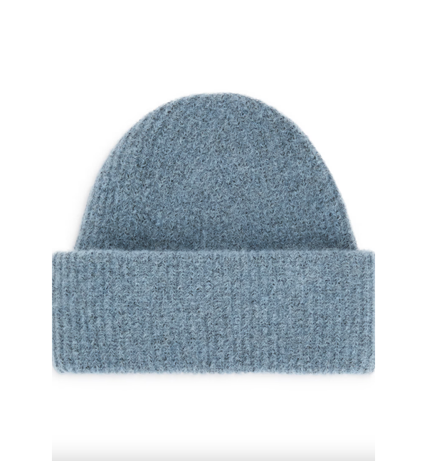 Light Blue Knit Beanie — Winter Hat Hairstyles