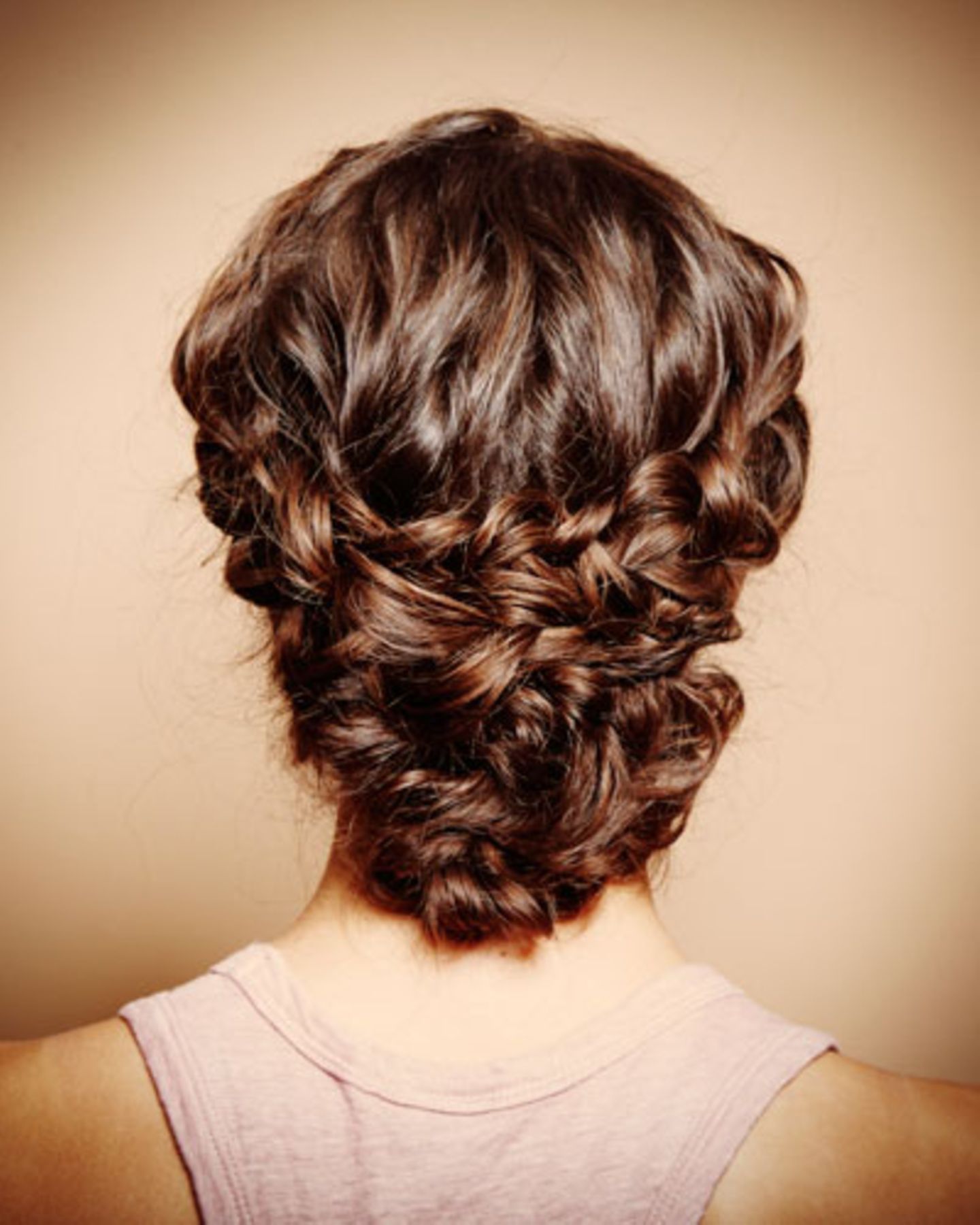Neck Length Textured Dark Brown Updo Neck Length Textured Dark Brown Updo — Winter Party Hairstyles