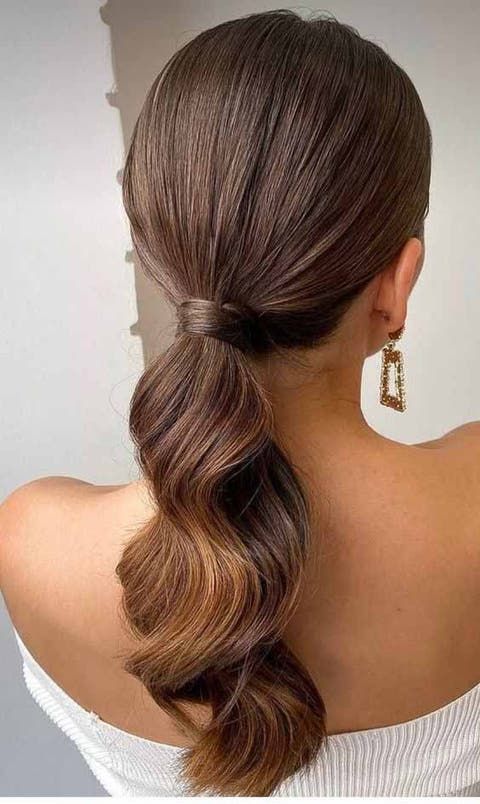 Low Ponytail with Twisted Detail — Winter Wedding Hairstyles