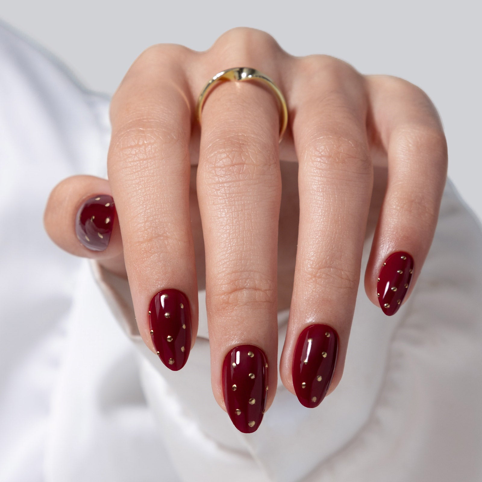 Satin And Metallic Visual Idea Satin And Metallic Visual Idea — Red and Gold Christmas Nails 2026